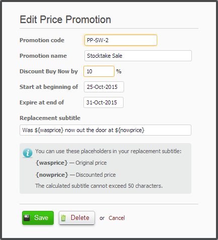 Screenshot Org Selling Channels Price Promo Dialogue