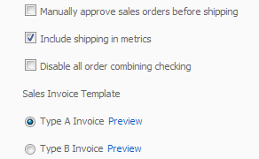 Screenshot Trade Settings Sales Order Settings