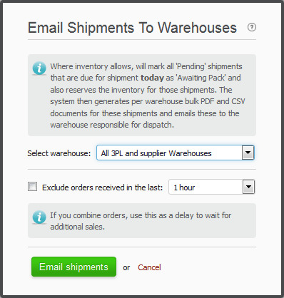 Screenshot Auto Print Email Notification Shipments