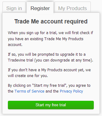 Screenshot User Registration